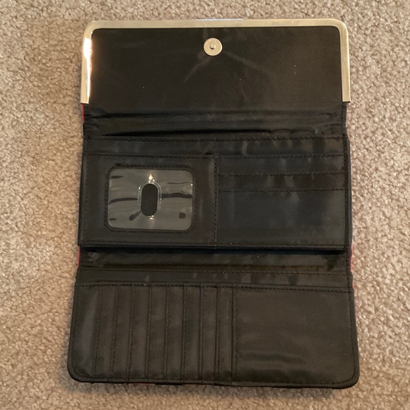 red wallet with black polka dots, 9 x 4 - Picture 3 of 7